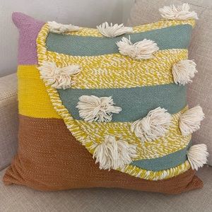 Anthropologie Home Accent Pillow : Pink Yellow White Blue Cream Orange Rust